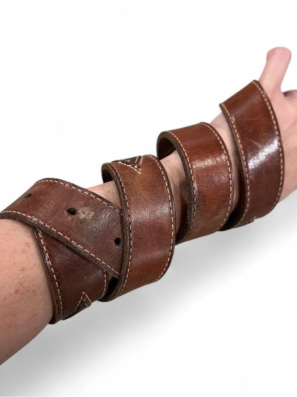 Vintage John Henry Brown Leather Belt